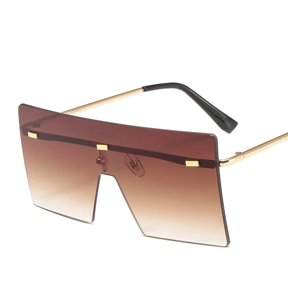 Oversized Rimless Gradient Sunglasses